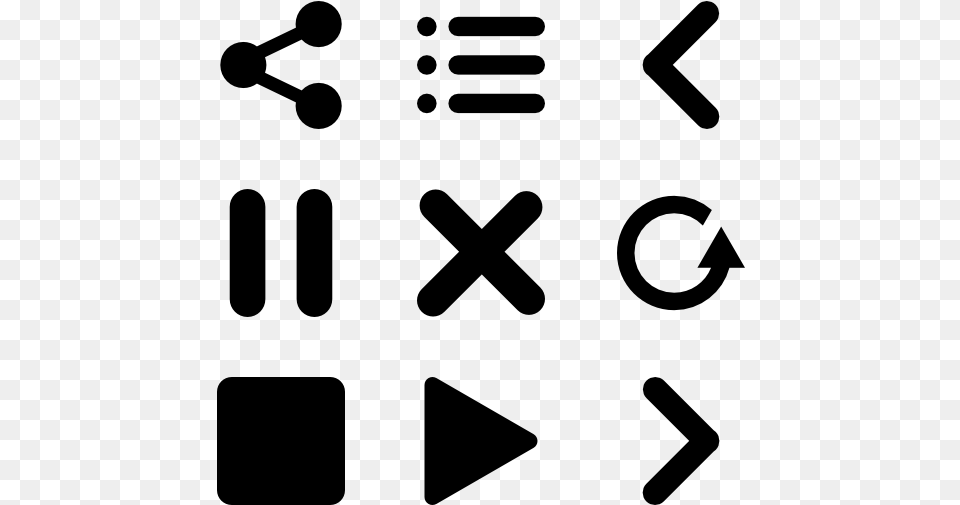 Video Player Icons, Gray Free Png Download