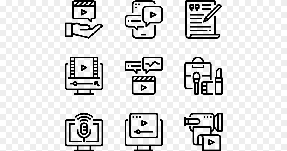 Video Production Big Data Icon, Gray Free Transparent Png