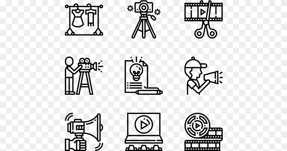 Video Production Icon, Gray Free Png