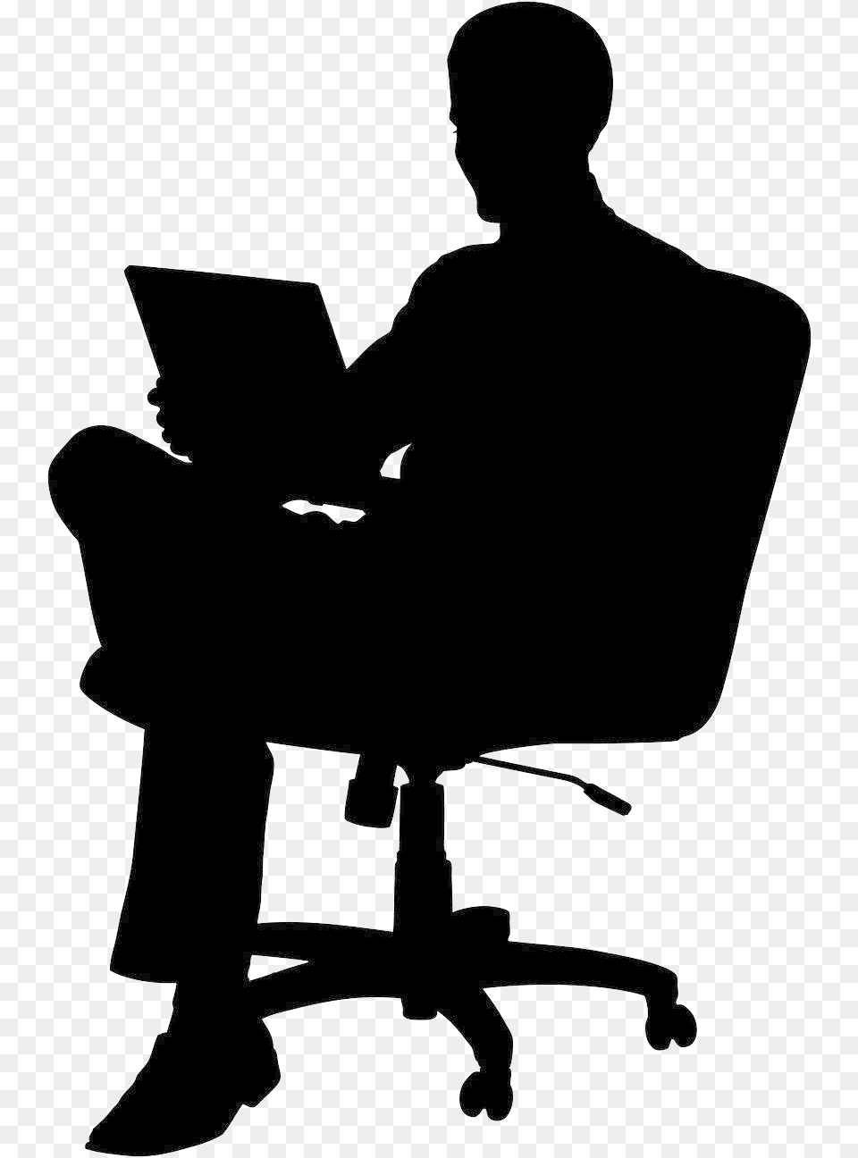 Video Production Sydney Using Laptop Silhouette, Adult, Male, Man, Person Png