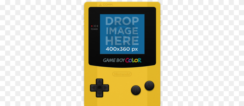 Videogame Mockup Of A Yellow Game Boy Color Game Boy Color, Computer Hardware, Electronics, Hardware, Monitor Free Png Download
