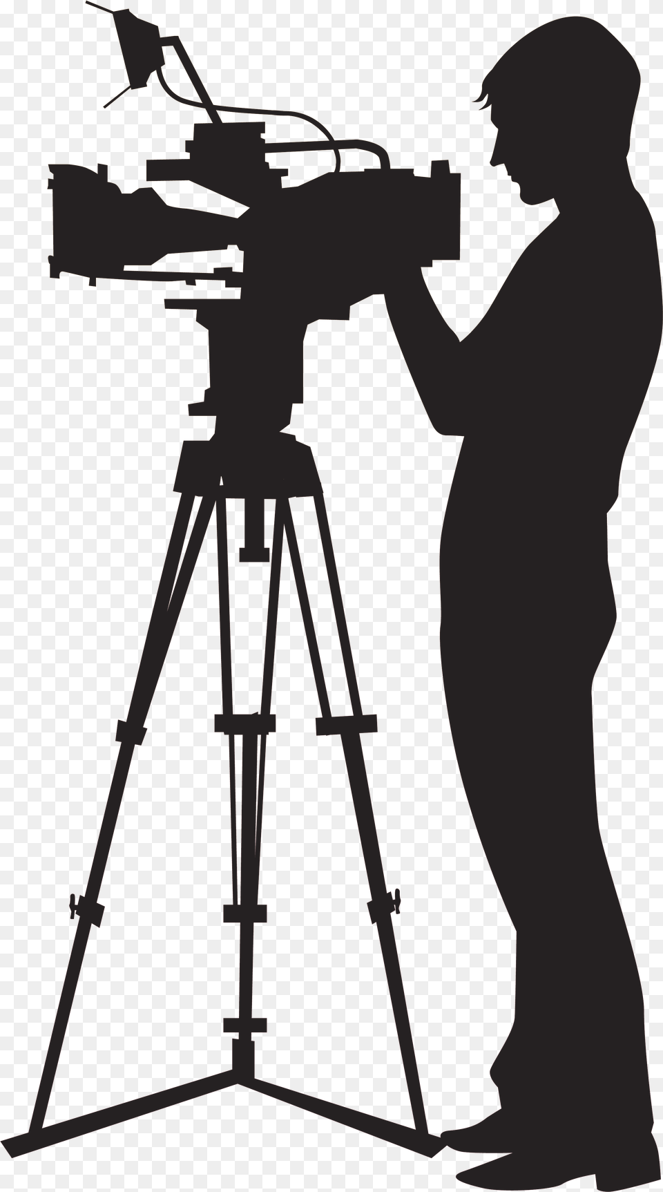 Videographer Silhouette At Getdrawings Video Shooting Camera, Tripod, Person, Photography, Cross Free Transparent Png