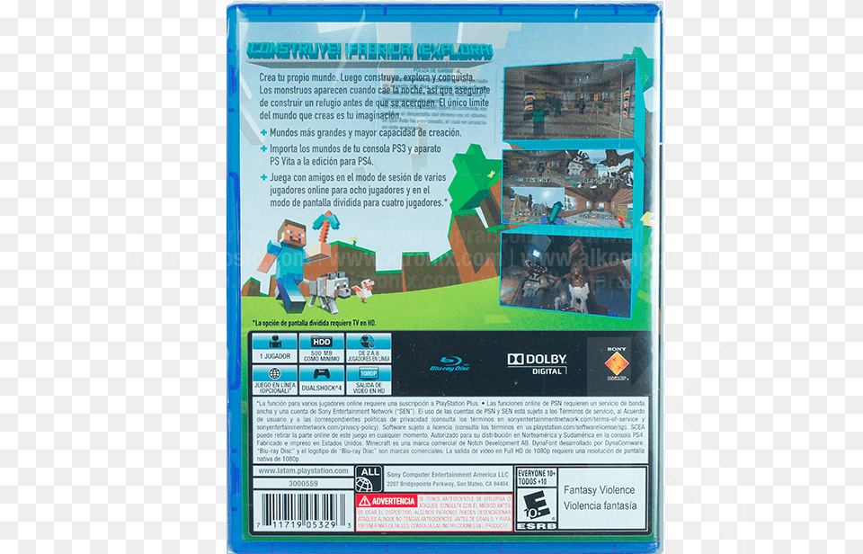 Videojuego Ps4 Minecraft Alkomprar Playstation, Advertisement, Poster, Person Free Png