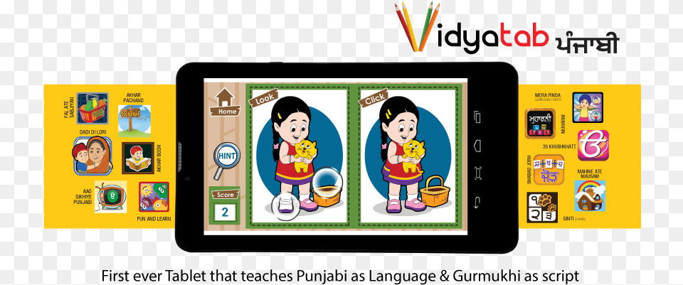 Vidyatab Cartoon, Computer, Electronics, Tablet Computer, Person Free Png Download