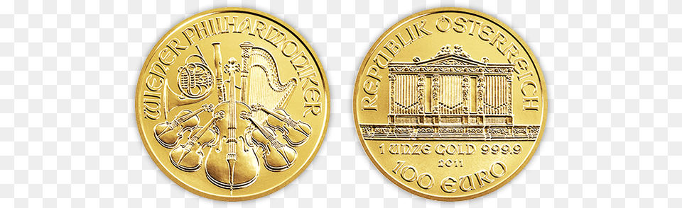 Vienna Philharmonic Gold Coin Peseta Rey Juan Carlos, Money Free Png