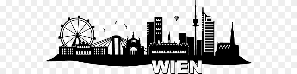 Vienna Wall Decal Germany Skyline Sticker Vienna, Gray Free Png Download