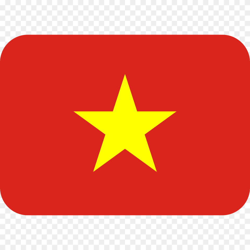 Vietnam Flag Emoji Clipart, Star Symbol, Symbol, First Aid Free Png Download