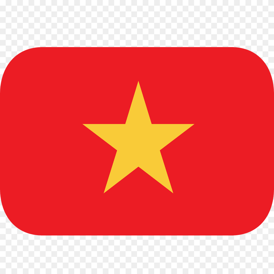 Vietnam Flag Emoji Clipart, Star Symbol, Symbol, First Aid Free Transparent Png