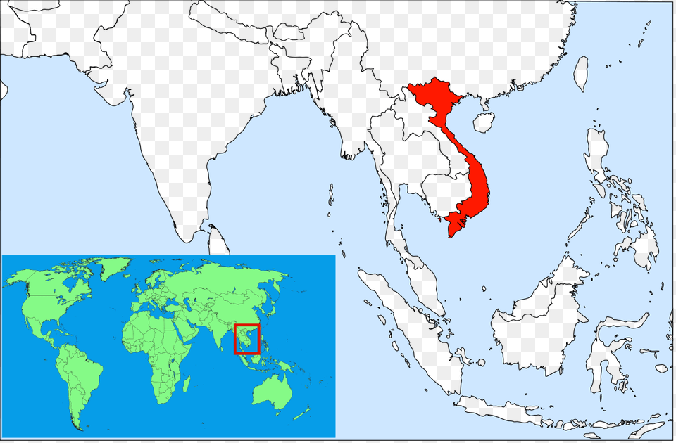 Vietnam Location On World Map, Nature, Chart, Land, Plot Free Png Download