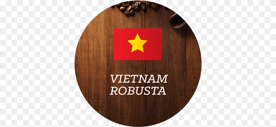 Vietnam Robusta Coffee Beans Circle, Logo, Star Symbol, Symbol, Wood Free Png Download
