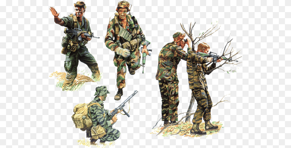 Vietnam Rok Lrrp, Man, Adult, Person, Military Uniform Png Image