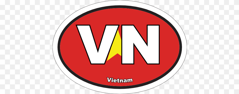 Vietnam Vn Flag Oval Sticker Vertical, Logo, Disk Free Png