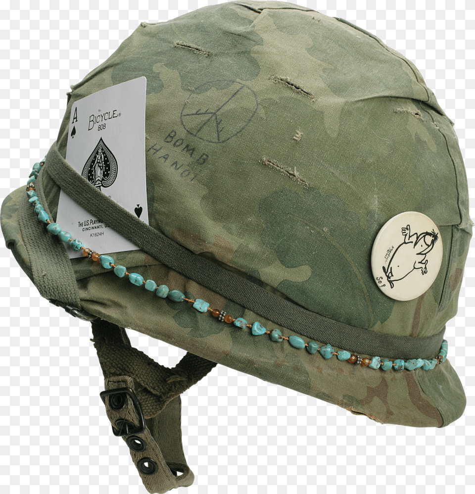 Vietnam War Helmet, Clothing, Hat, Hardhat, Person Png Image