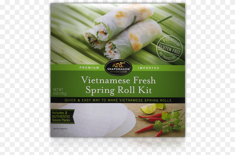 Vietnamese Fresh Spring Roll Kit, Advertisement, Poster, Food, Sandwich Wrap Free Png