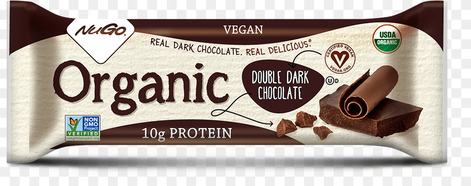 View All Organic Flavors Nugo Organic Dark Chocolate Almond Protein Bar 12 Bars, Food, Sweets, Dessert, Cocoa Png