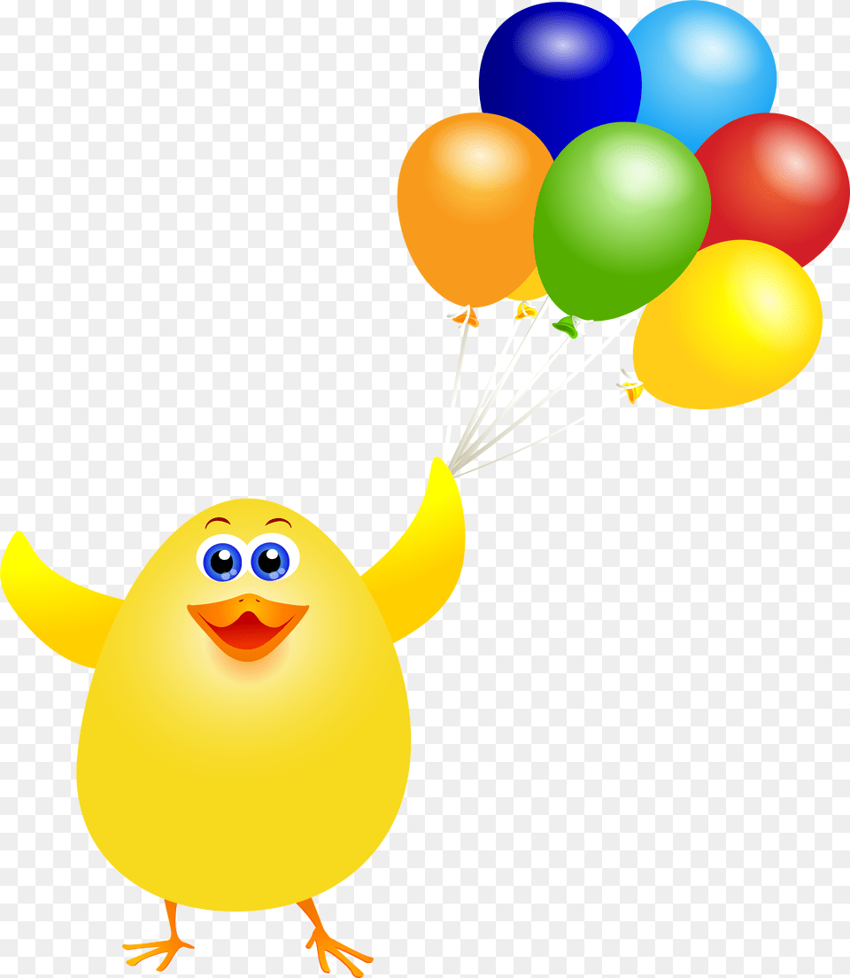 View Full Size Chicken With Balloons, Balloon, Animal, Bird Free Png