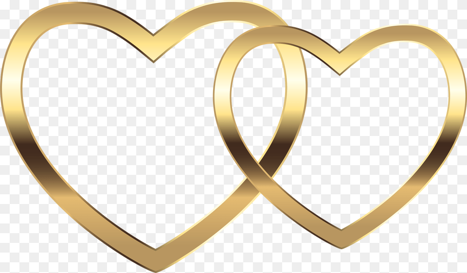 View Full Size Gold Double Heart Clipart, Blade, Dagger, Knife, Weapon Png