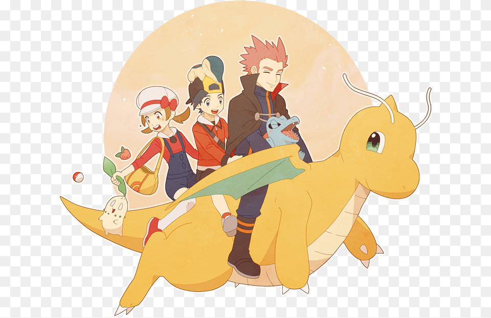 View Fullsize Pokmon Gold Amp Silver Image Riding Dragonite, Boy, Child, Male, Person Free Transparent Png