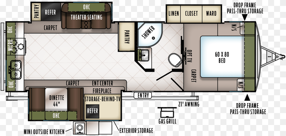 View Gallery Recreational Vehicle, Diagram, Floor Plan, Chart, Plan Free Png