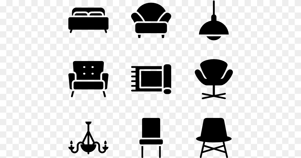 View Individual Icons Of Livingroom Furniture Icon, Gray Free Png