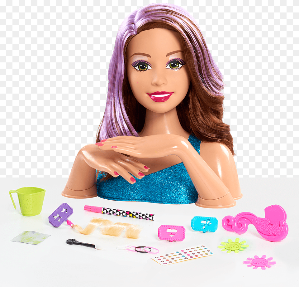 View Larger Barbie Flip Amp Reveal Deluxe Styling Head, Figurine, Toy, Doll, Person Free Png