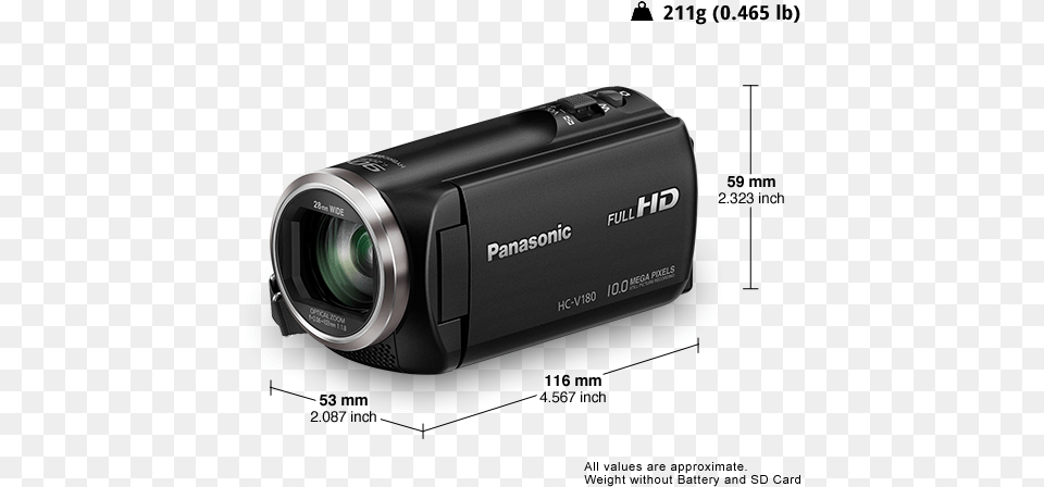 View Larger Panasonic Hc V180eb K, Camera, Electronics, Video Camera Free Transparent Png