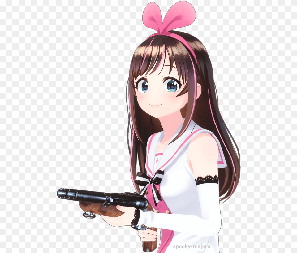 View Media Anime Girl With Gun Meme, Book, Comics, Weapon, Publication Png