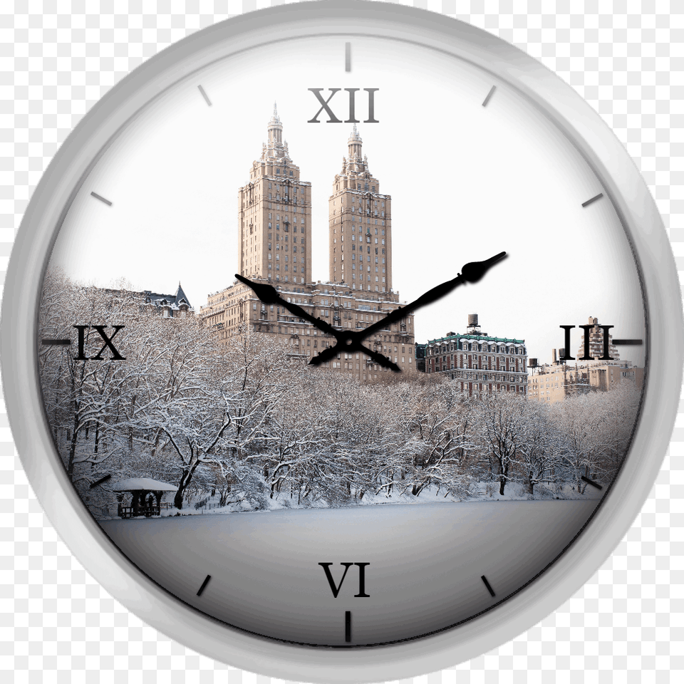 View Of The San Remo Building From Central Park Lake Wall Clock, Analog Clock, Architecture, Clock Tower, Tower Free Png
