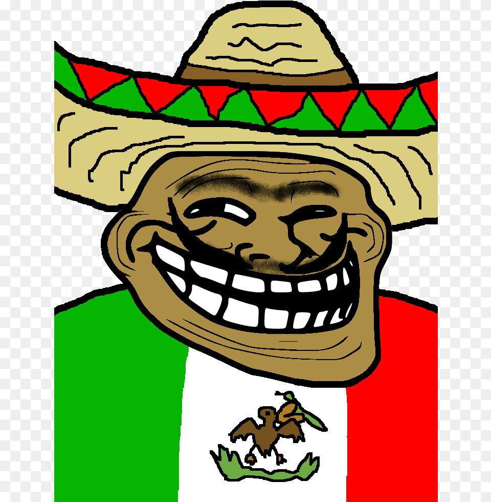 View Samegoogleiqdbsaucenao Mexico Trollface Gay Troll Face, Clothing, Hat, Sombrero, Person Png