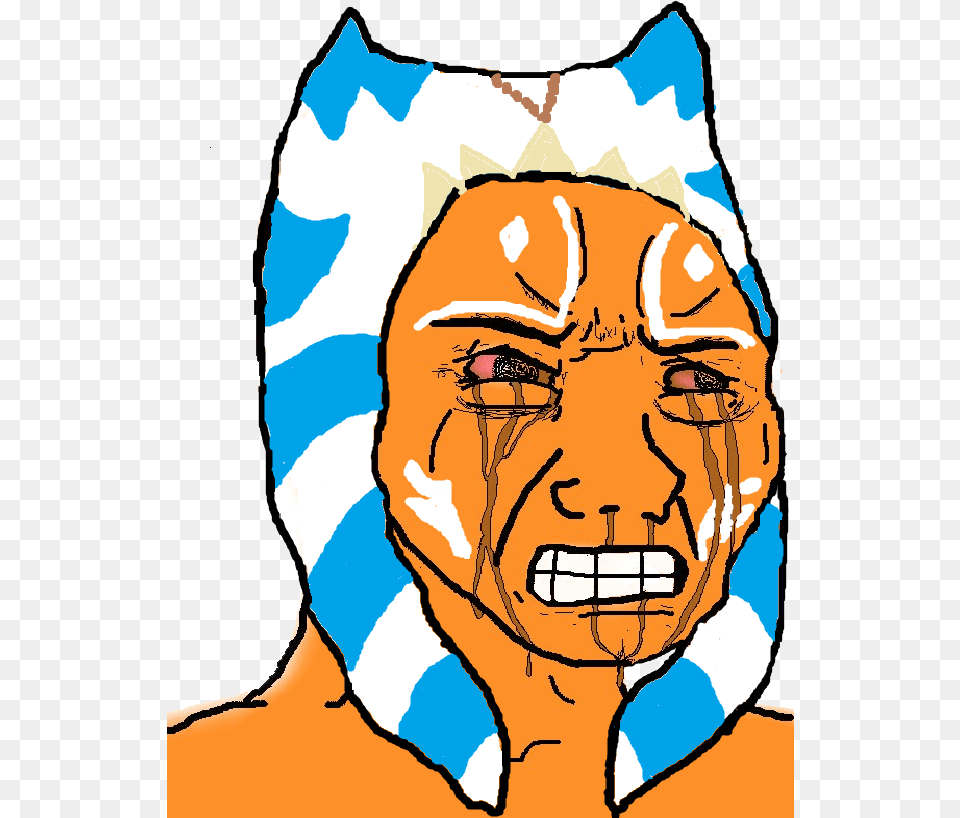 View Samegoogleiqdbsaucenao Wojak Ahsoka Angry Face Meme, Clothing, Hat, Baby, Person Free Transparent Png