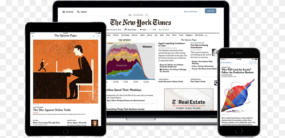 View The New York Times From Any Digital Device New York Times Website, Computer, Electronics, Adult, Female Png