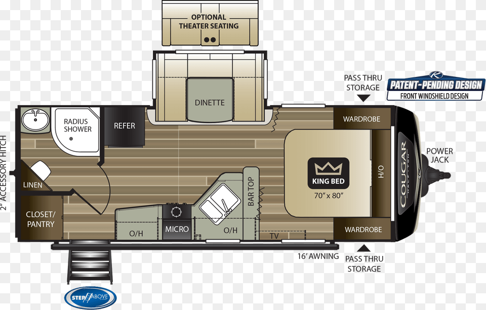 View This Floorplan 2018 Keystone Cougar Half Ton 26rks Travel Trailer, Gas Pump, Machine, Pump, Diagram Free Transparent Png