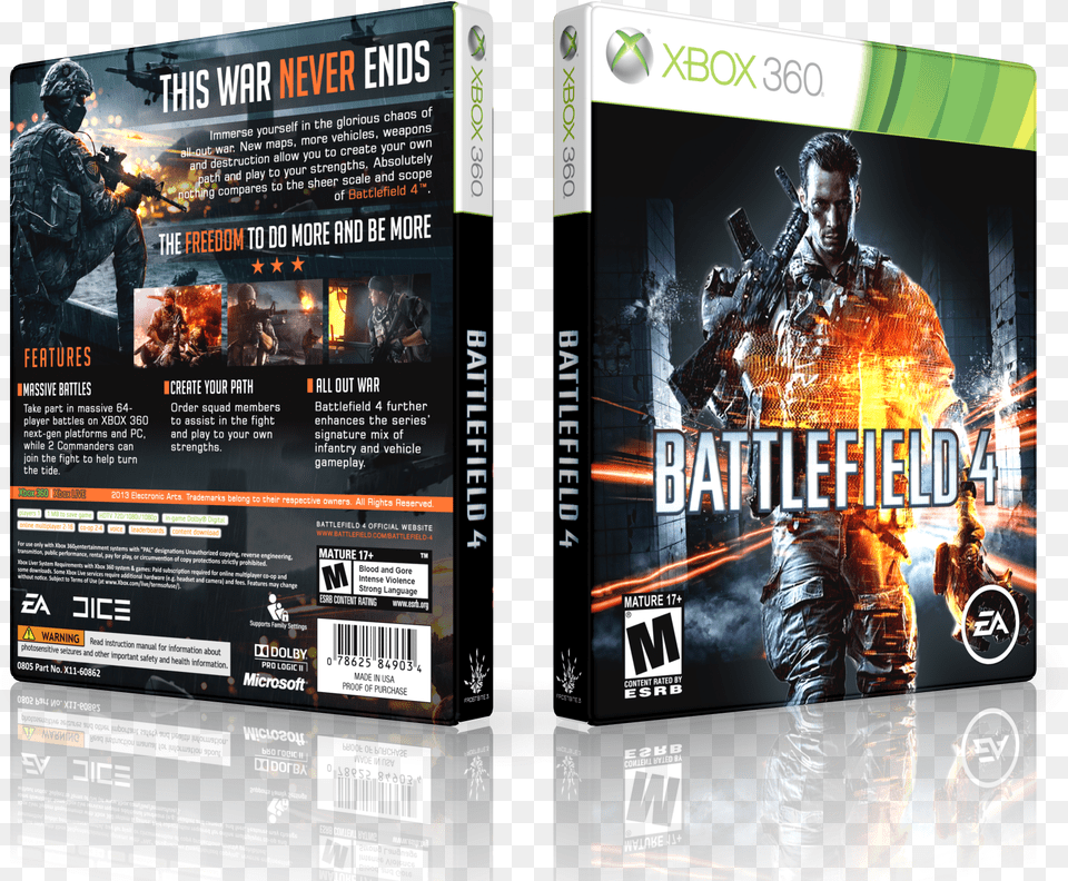 Viewing Full Size Battlefield 4 Box Cover Flyer, Advertisement, Poster, Adult, Male Free Png Download