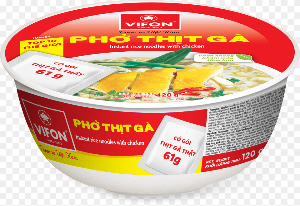 Vifon Pho Thit Ga, Bowl, Dessert, Food, Yogurt Free Png Download