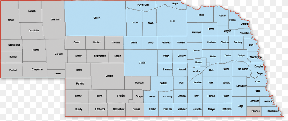 Vigilnet Services Nebraska Counties Number, Chart, Plot, Map, Diagram Free Png