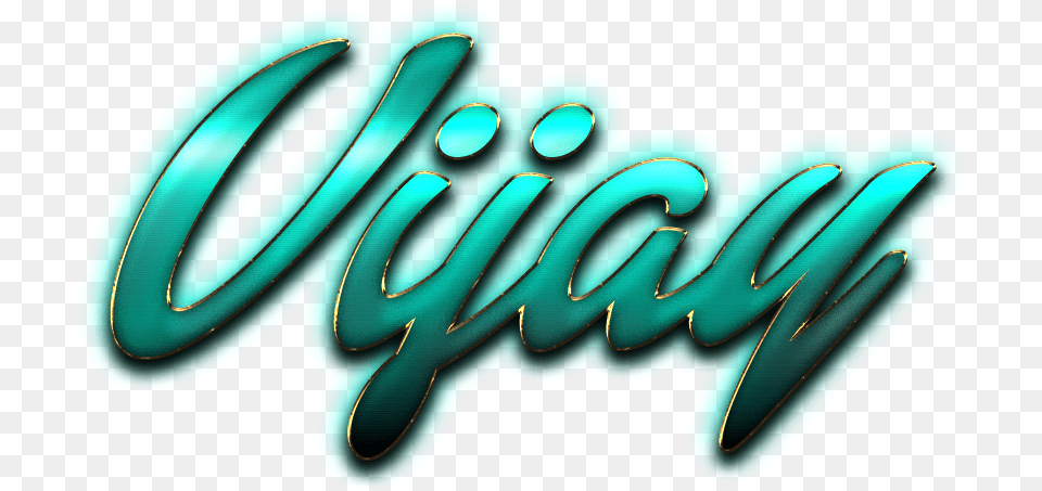 Vijay Name Logo Oval, Light, Text, Turquoise, Smoke Pipe Png Image