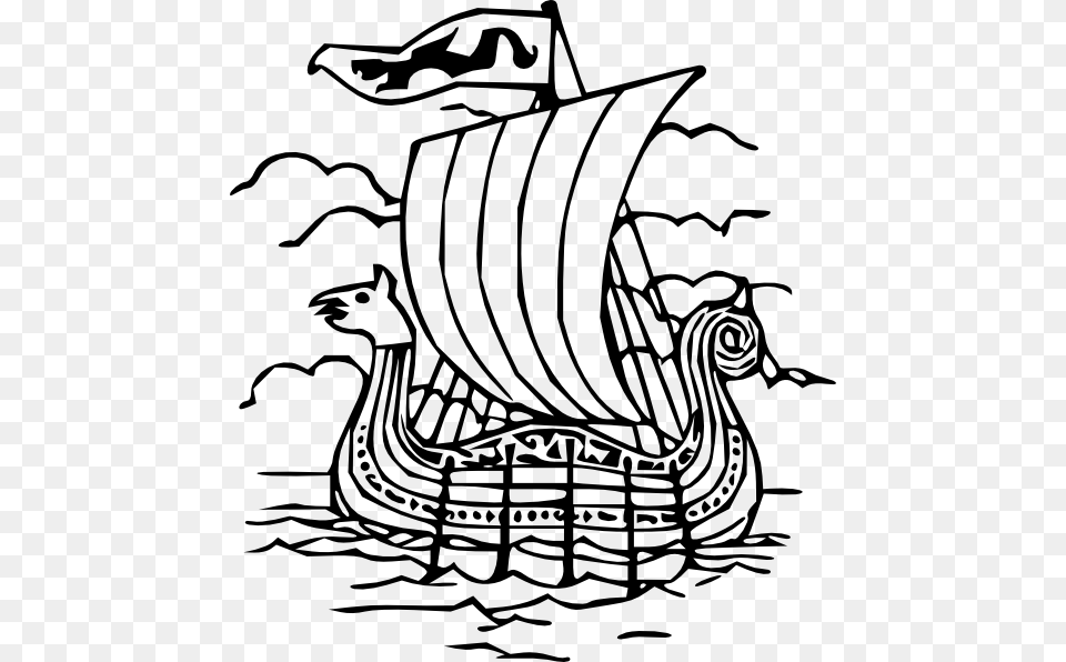 Viking Boat Svg Clip Arts Vikings Clip Art Black And White, Drawing Png Image