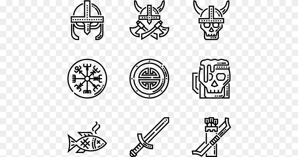 Viking Hand Drawn Icon, Gray Free Png Download