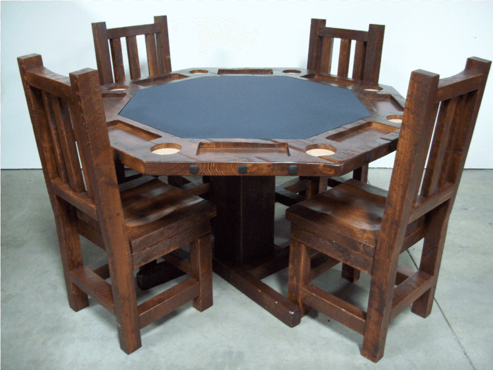 Viking Log Furniture Barnwood Poker Table Solid Wood Poker Table, Chair, Dining Table, Tabletop Png