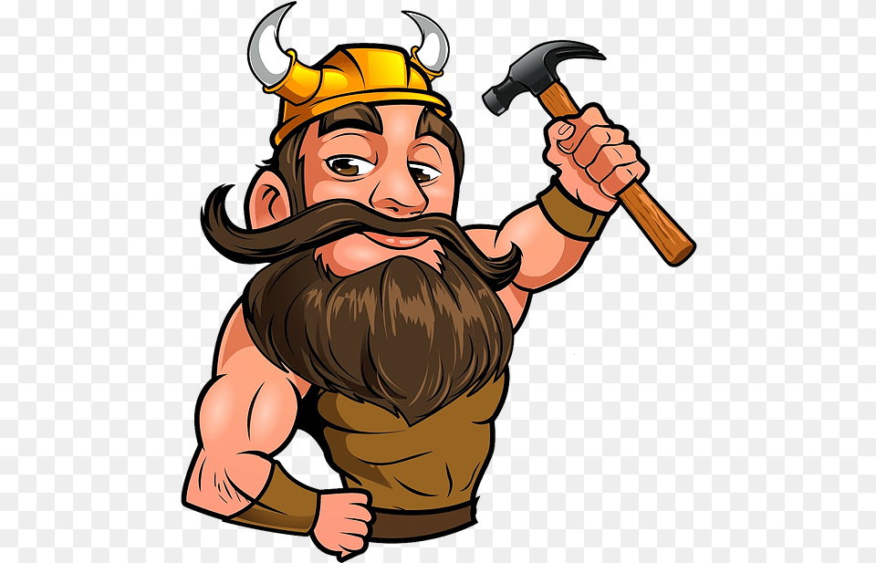 Viking Roofing Mascot Cartoon Viking, Baby, Person, Head, Face Free Transparent Png
