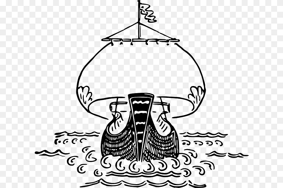 Viking Ship In The Wind, Lamp, Art, Lampshade, Drawing Free Png