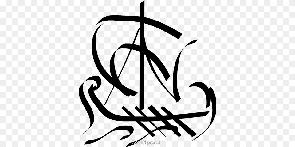 Viking Ship Royalty Vector Clip Art Illustration, Calligraphy, Handwriting, Text Free Transparent Png