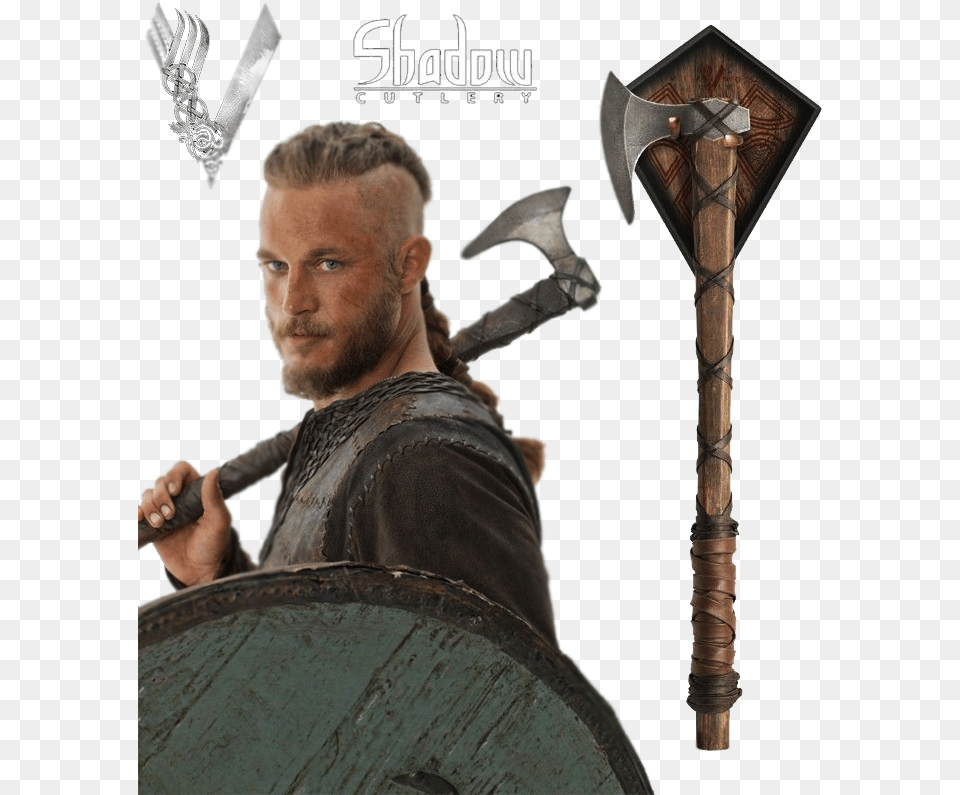 Vikings Prop Replica Axe Of Ragnar Lothbrok Hacha De Ragnar Lothbrok, Adult, Person, Man, Male Free Transparent Png