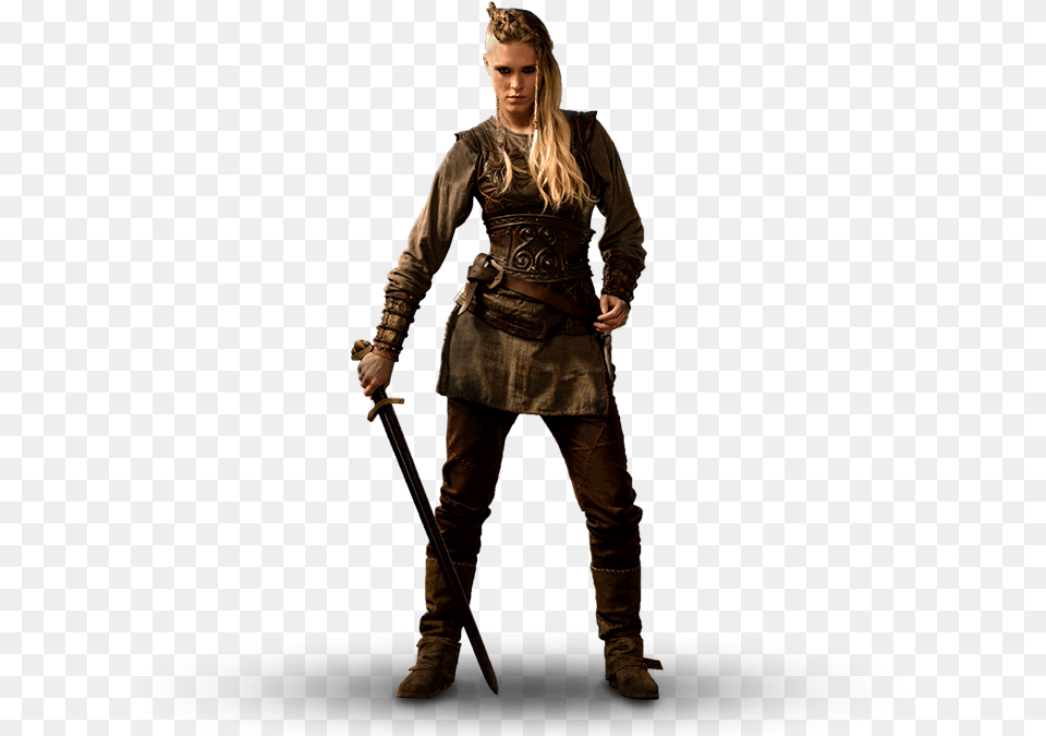 Vikings Rie Ragnar Lodbrok Lagertha Bjorn Rollo Viking Art Woman, Clothing, Sword, Sleeve, Long Sleeve Png Image