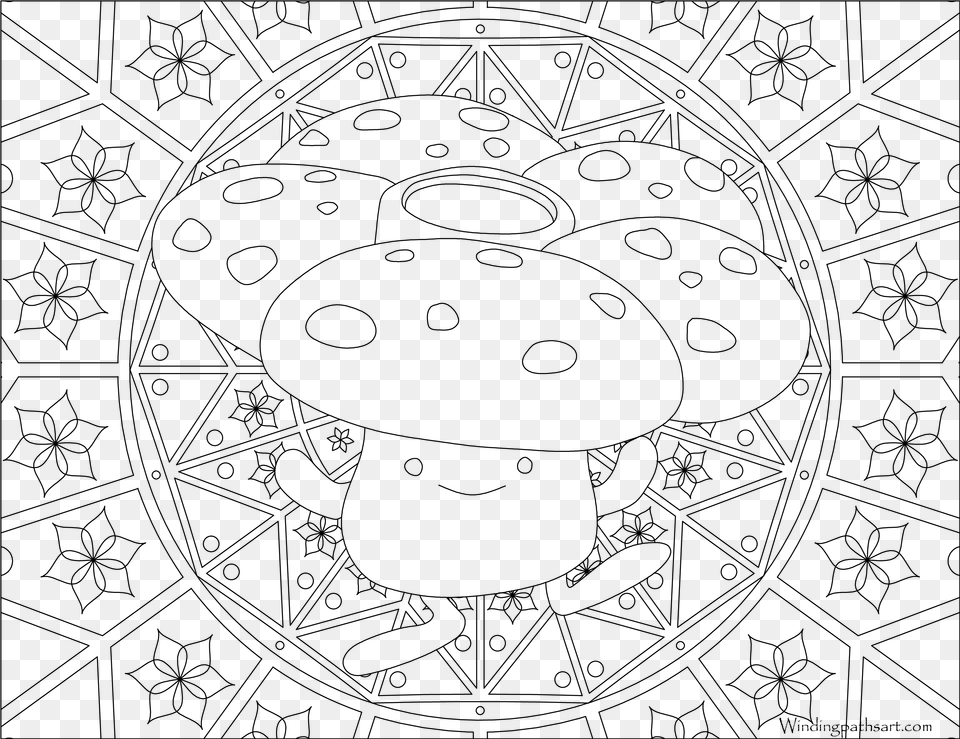Vileplume Pokemon Coloring Page, Gray Png