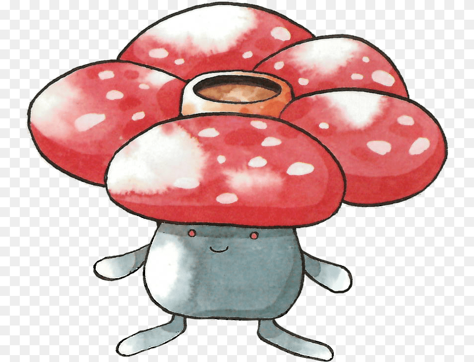 Vileplume Pokemon Red And Green Official Game Art Vileplume Original Art, Baby, Person, Agaric, Fungus Free Png Download