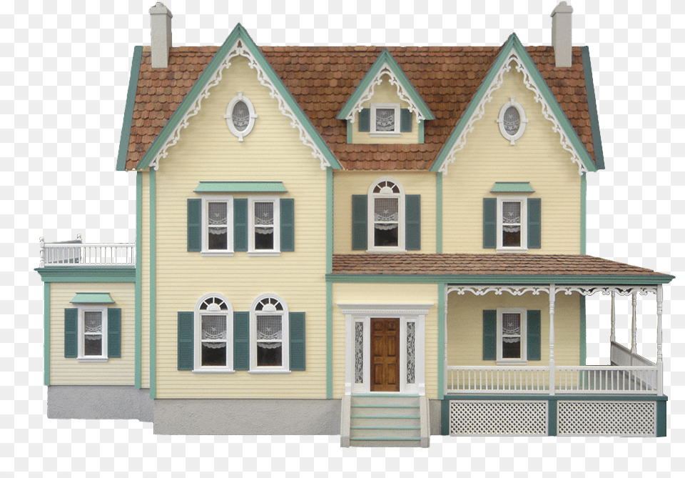Villa Large Wood Dollhouse, Architecture, Building, Cottage, House Free Png