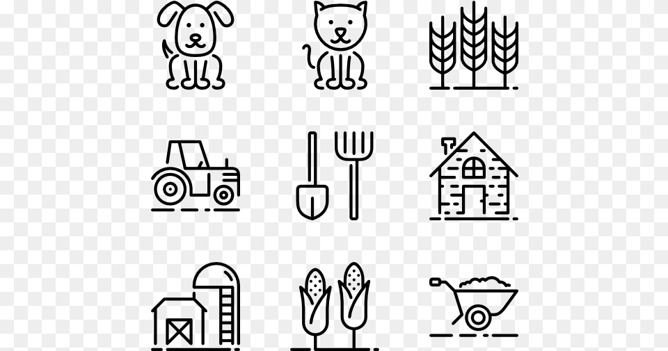 Village 20 Icons Object Icons, Gray Free Png Download