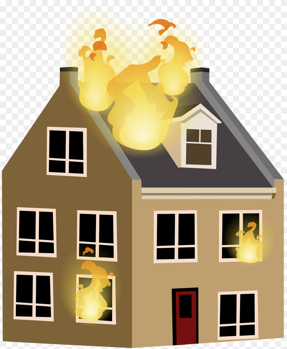 Village House On Fire Clipart, Neighborhood, Architecture, Building, Condo Free Png Download