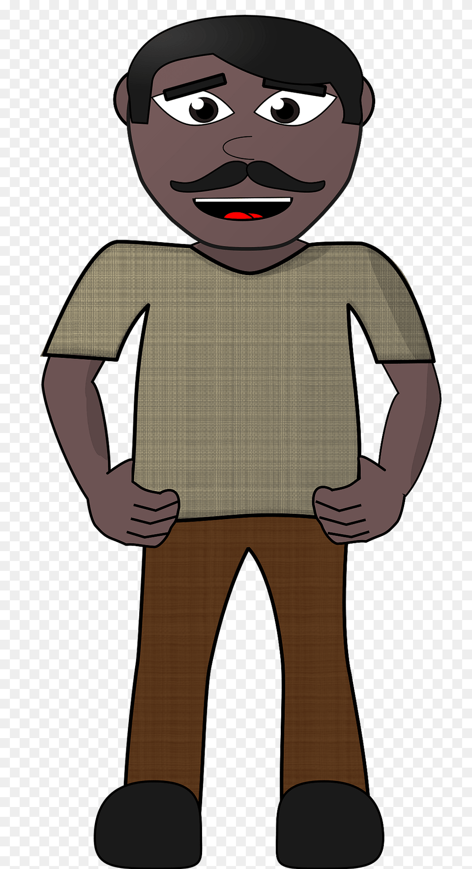 Villager Dark Skin Black Hair Brown Clothes Clipart, Clothing, T-shirt, Baby, Person Free Png Download